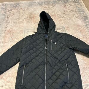 U.S. Polo Assn. Black Quilted Hooded Puffer Jacket
